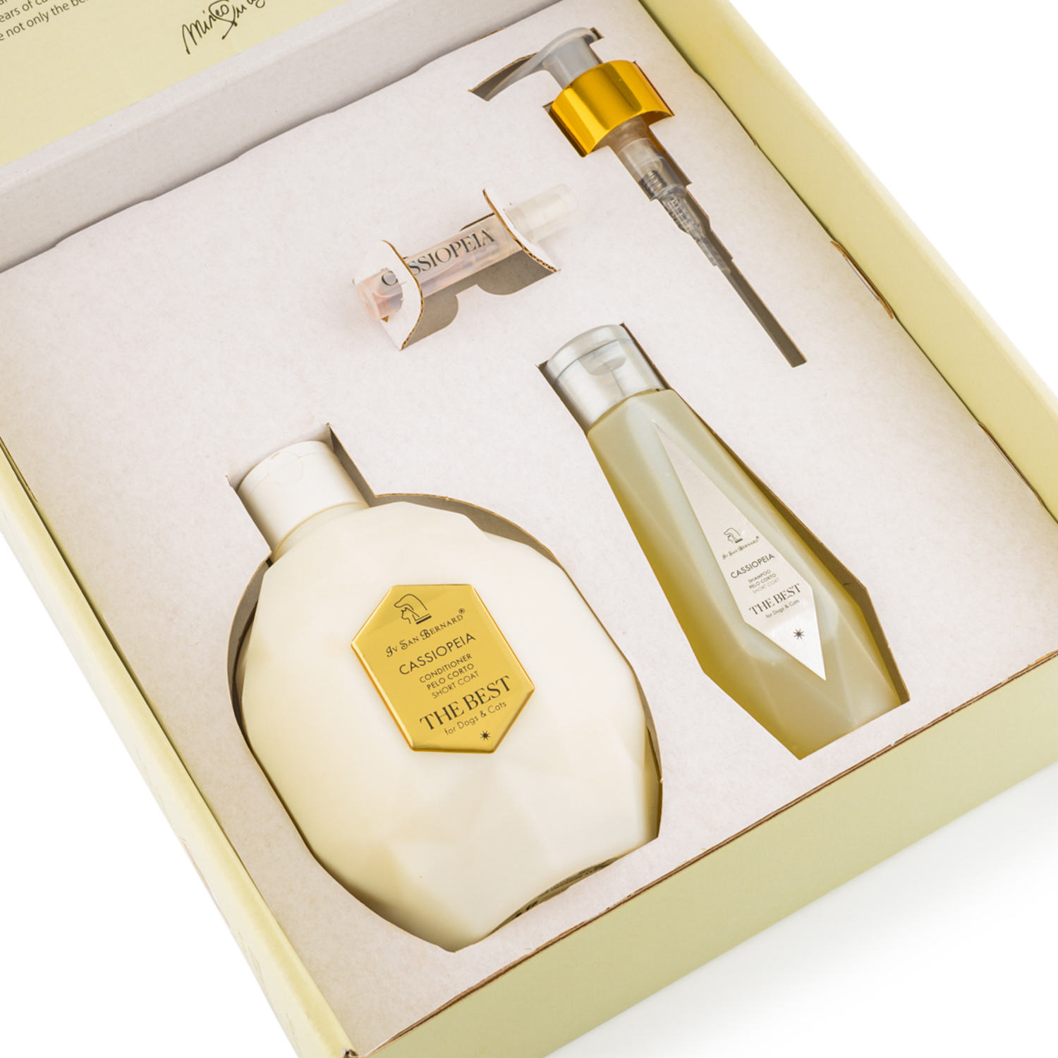ISB The Best line Набор Cassiopeia кондиционер для короткой шерсти 500 мл, шампунь 120 мл + парфюм 2 мл в подарок СКИДКА 40%