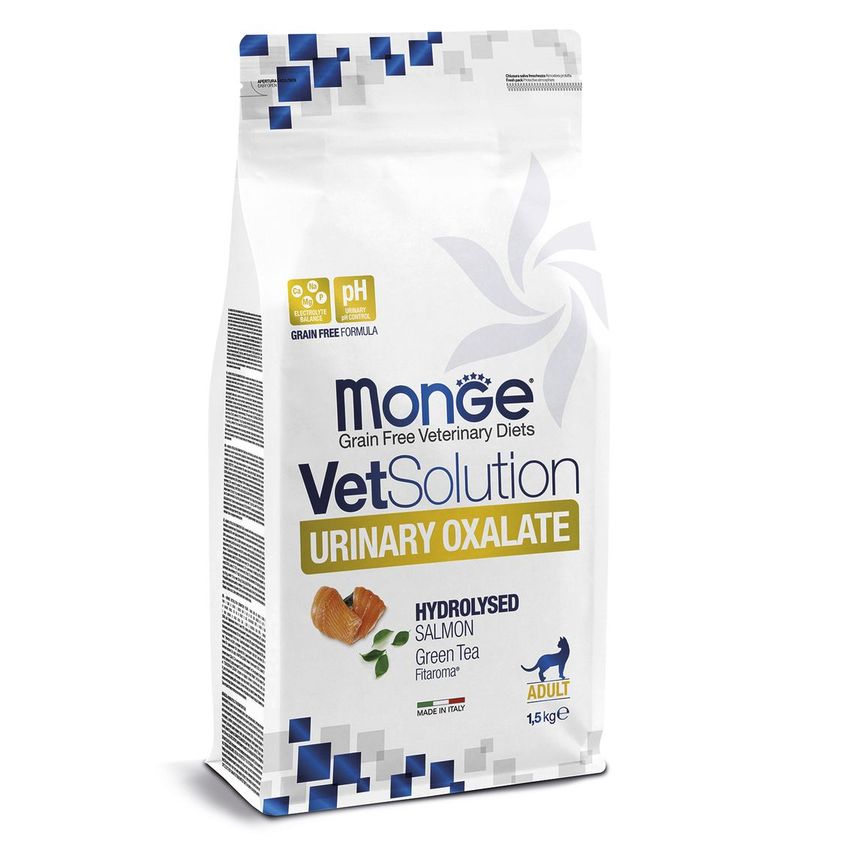 Диетический корм Monge VetSolution Cat Urinary Oxalate Уринари Оксалат для кошек при заболеваниях мочеполовой системы и оксалатном течении МКБ 1,5 к
