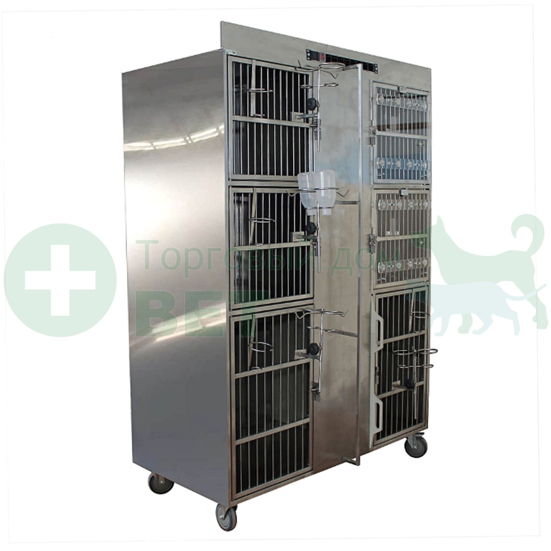 ТД ВЕТ Модуль клеток из нерж. стали, 3х ярусный  из 6 клеток 2/2/2, 1400х700х1800(1950)h