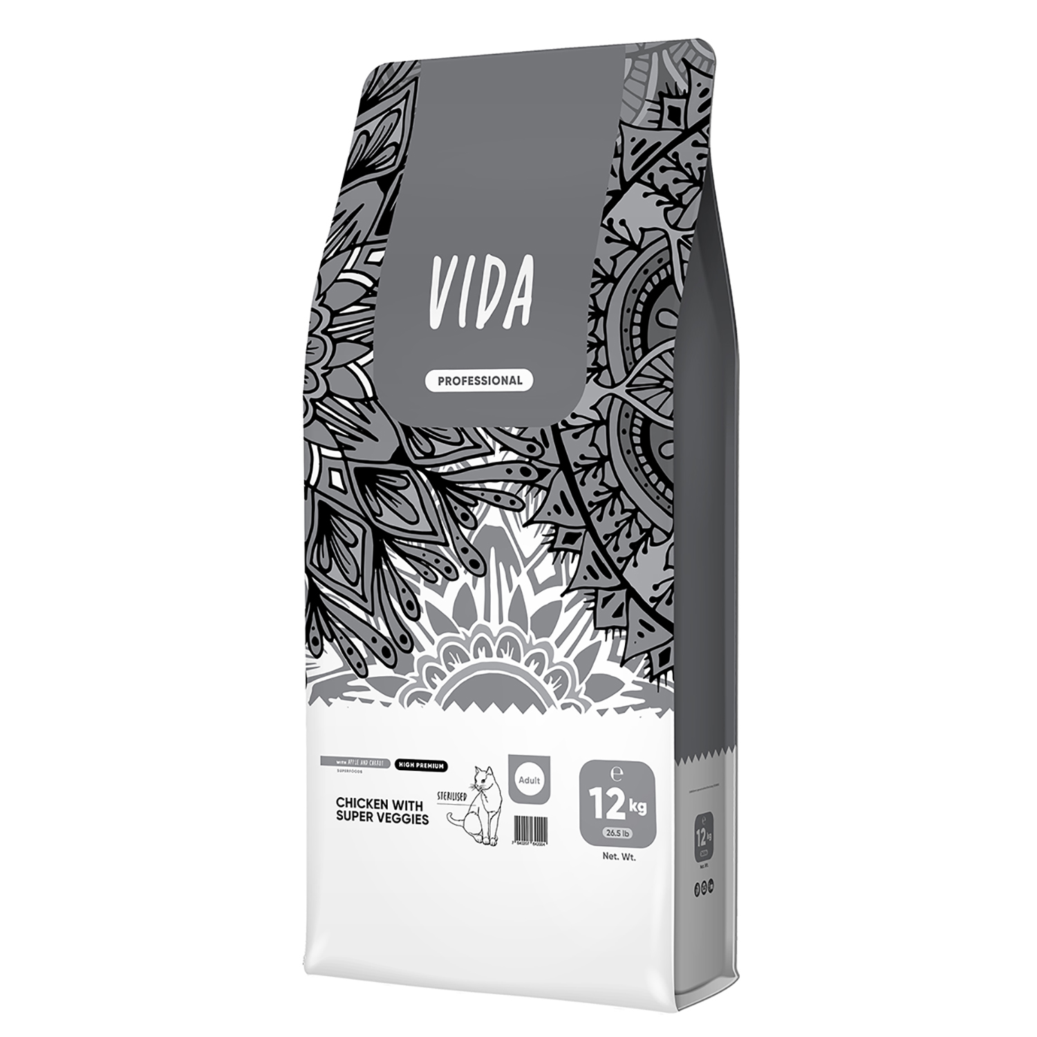 Сухой корм VIDA PROFESSIONAL HIGH PREMIUM для взрослых стерилизованных кошек из курицы с овощами 12 кг