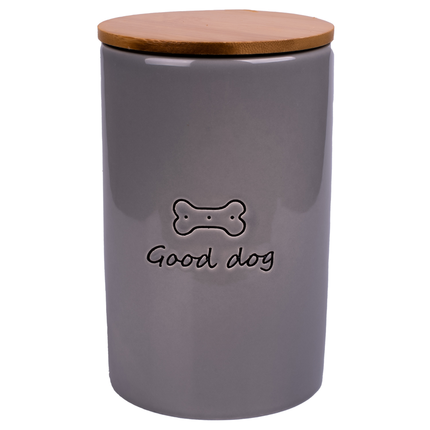 Бокс Mr.Kranch керамический для хранения корма для собак GOOD DOG 850 мл серый СКИДКА 50%