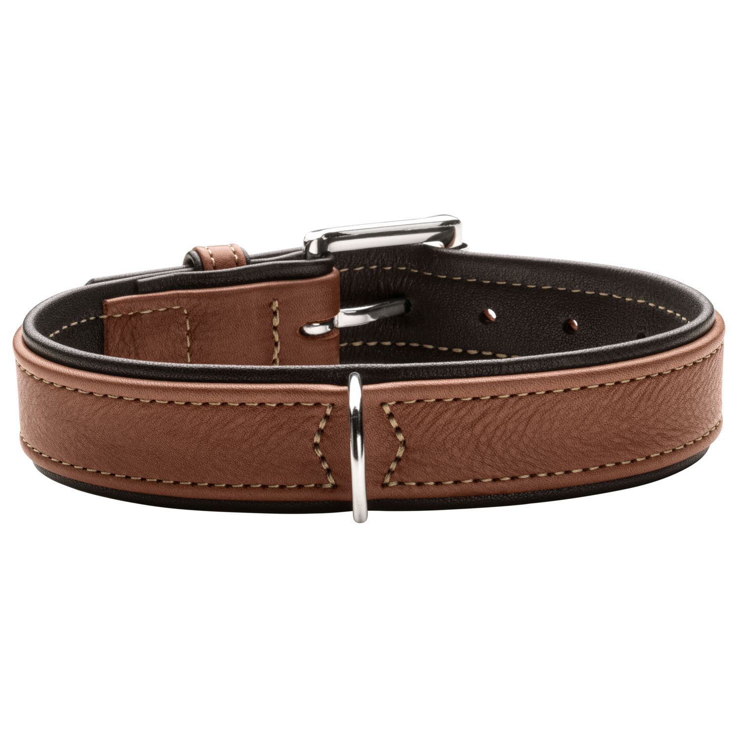 Ошейник Hunter Canadian UP для собак, обхват 42-48 см, длина 55 см, коньячно-черный