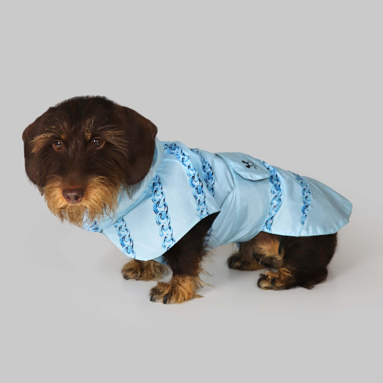 Дождевик United Pets для собак Easy 44, голубой с голубым рисунком СКИДКА 40%