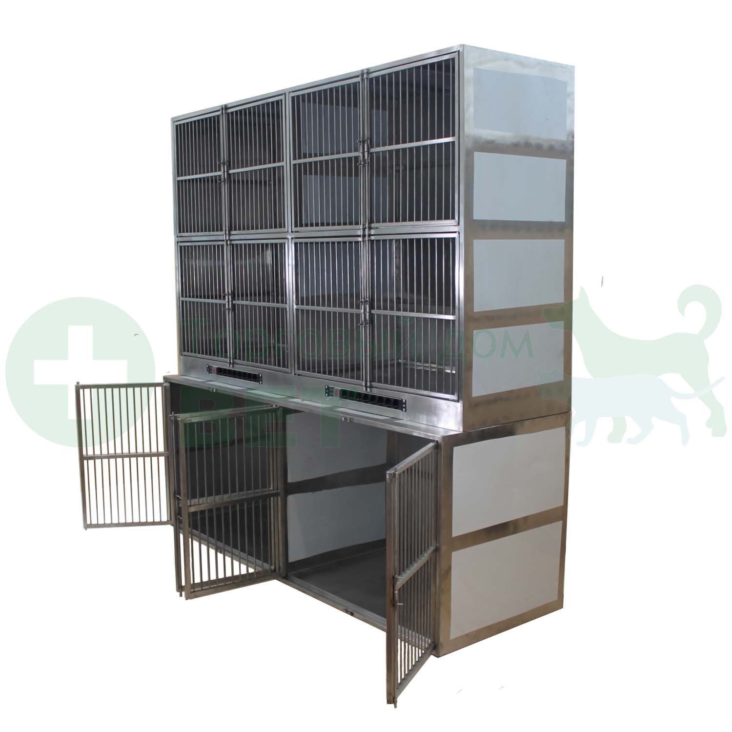 ТД ВЕТ Модуль клеток из нерж. стали, 3х ярусный из 6 клеток 2/2/2, 2000х700(600)2100-2120h
