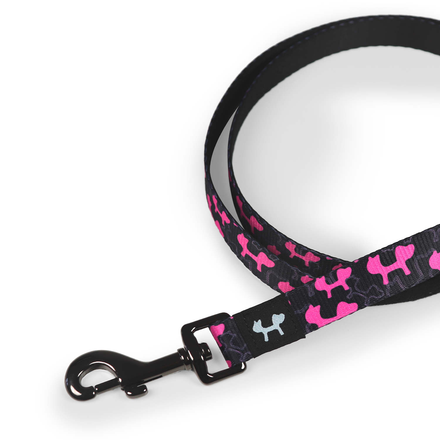 Поводок United Pets для собак Complete me Identity 120 см, 25 мм, черный с розовым СКИДКА 40%