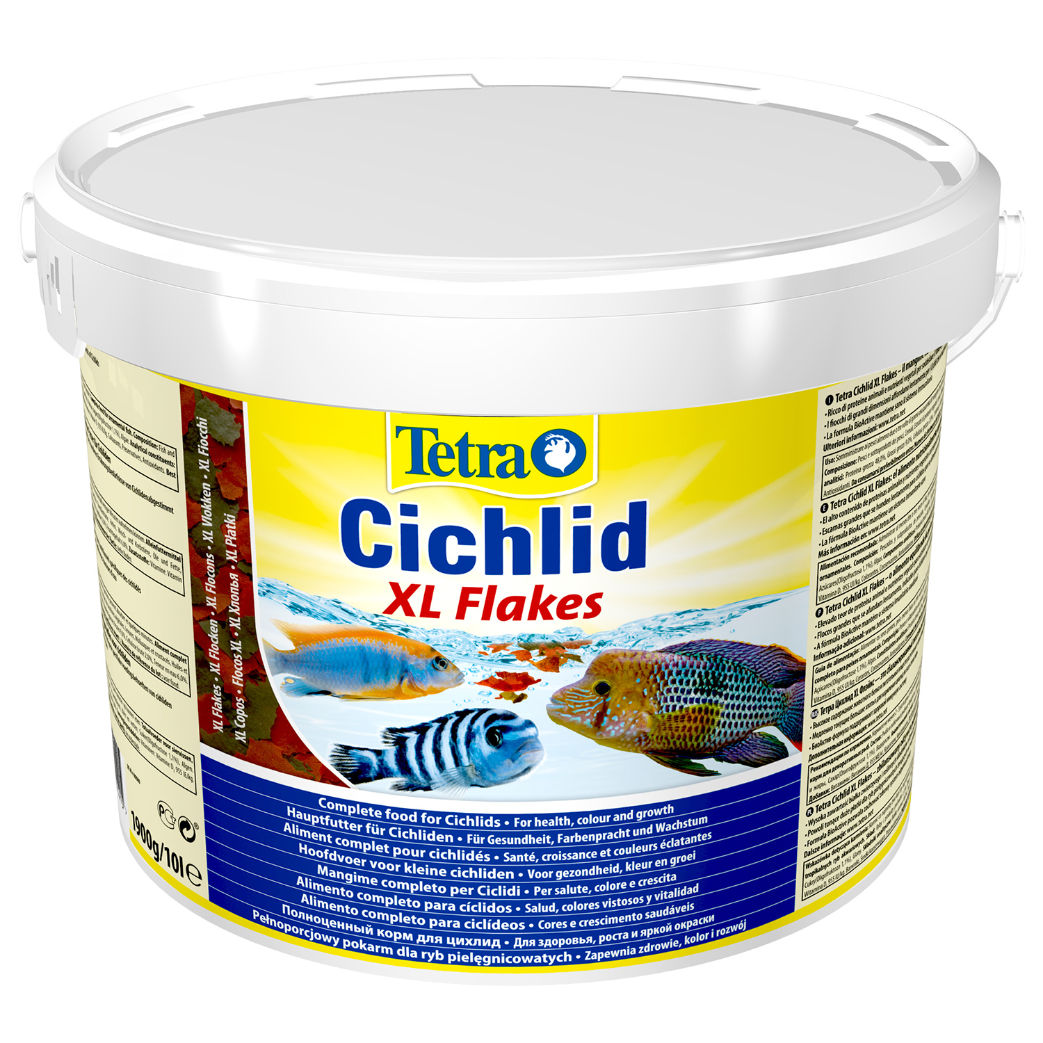 TetraCichlid XL корм для всех видов цихлид, крупные хлопья 10 л (ведро)