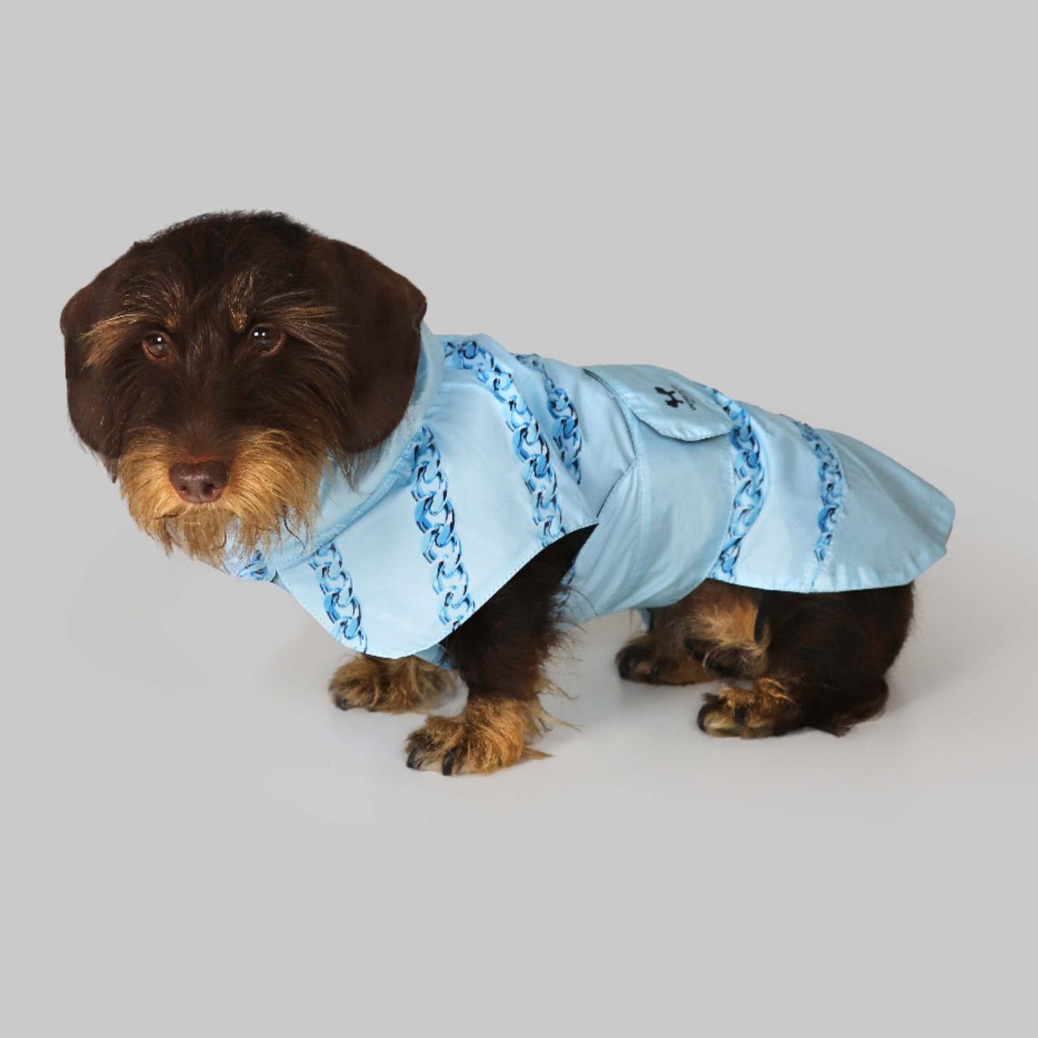 Дождевик United Pets для собак Easy 40, голубой с голубым рисунком СКИДКА 40%