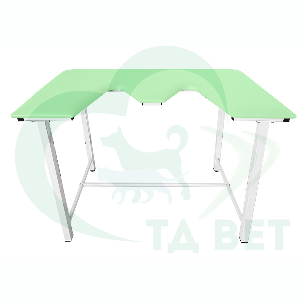 ТД ВЕТ Стол ветеринарный СВУ-5 для УЗИ, 1320x720x900, каркас белый, зеленая обивка