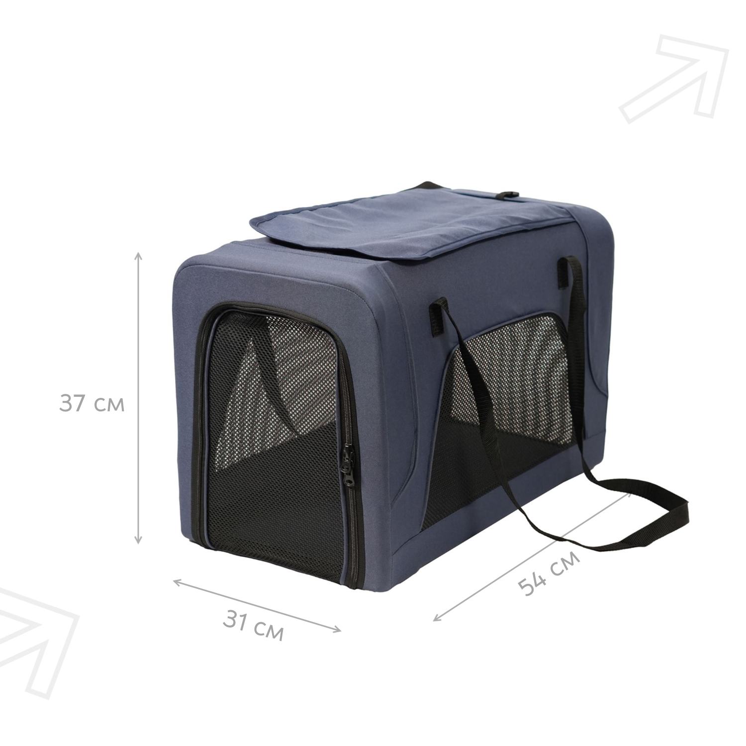 Коляска прогулочная Mr.Kranch для собак и кошек двойная (макс. нагрузка 10+10 кг) голубая