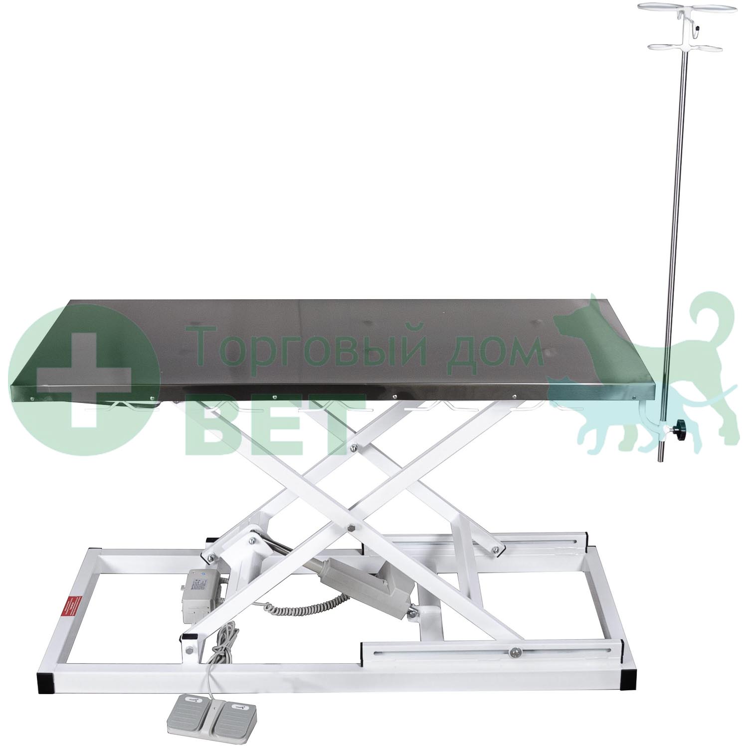 ТД ВЕТ Стол VETBOT-72.1300 без слива, со штативом, электр., 1300x600x(330- 1050)h мм (каркас серый, пульт ножной)