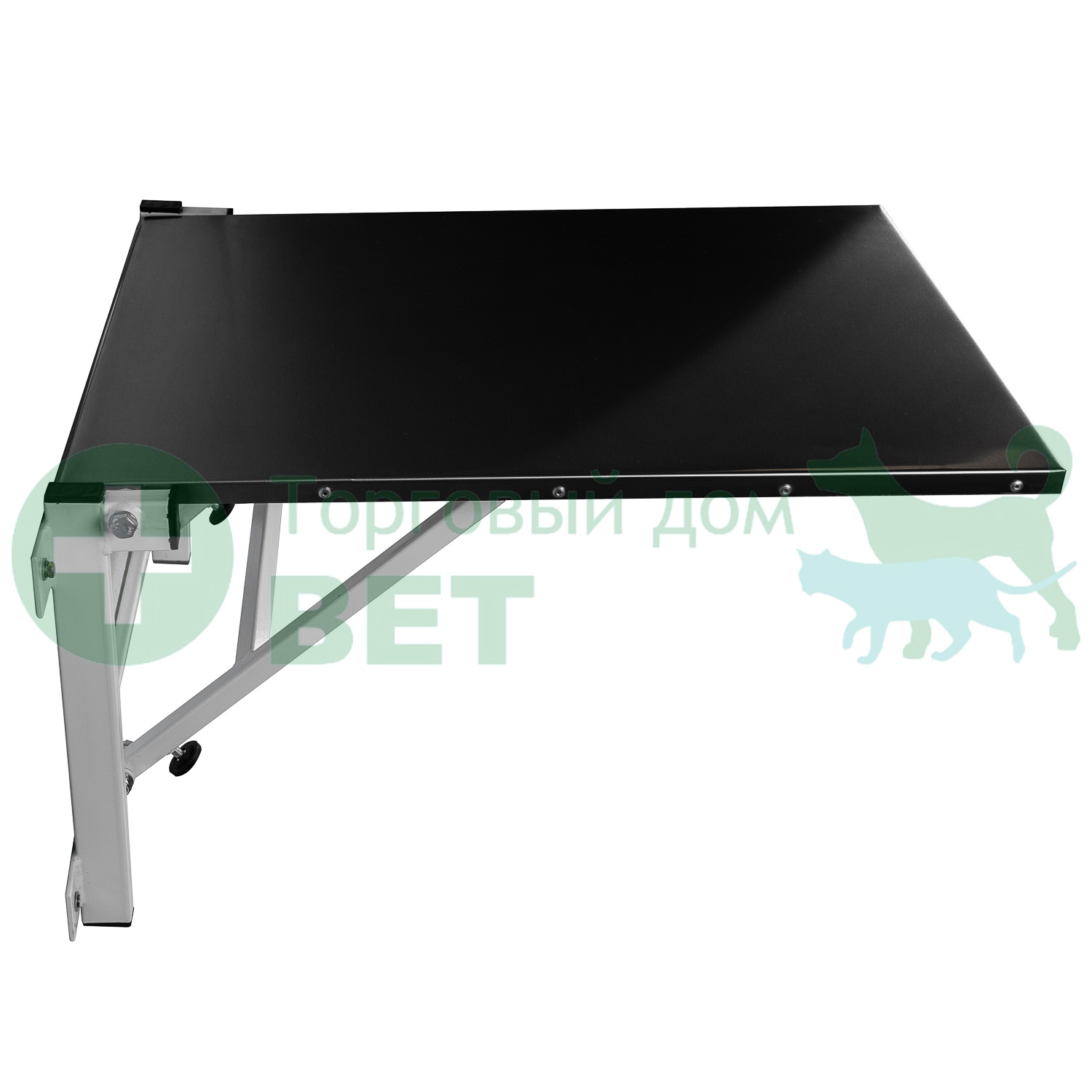 ТД ВЕТ Стол ветеринарный откидной Vetbot-11 с креплением на стену, столешница нерж.сталь, 700х500, (каркас серый)