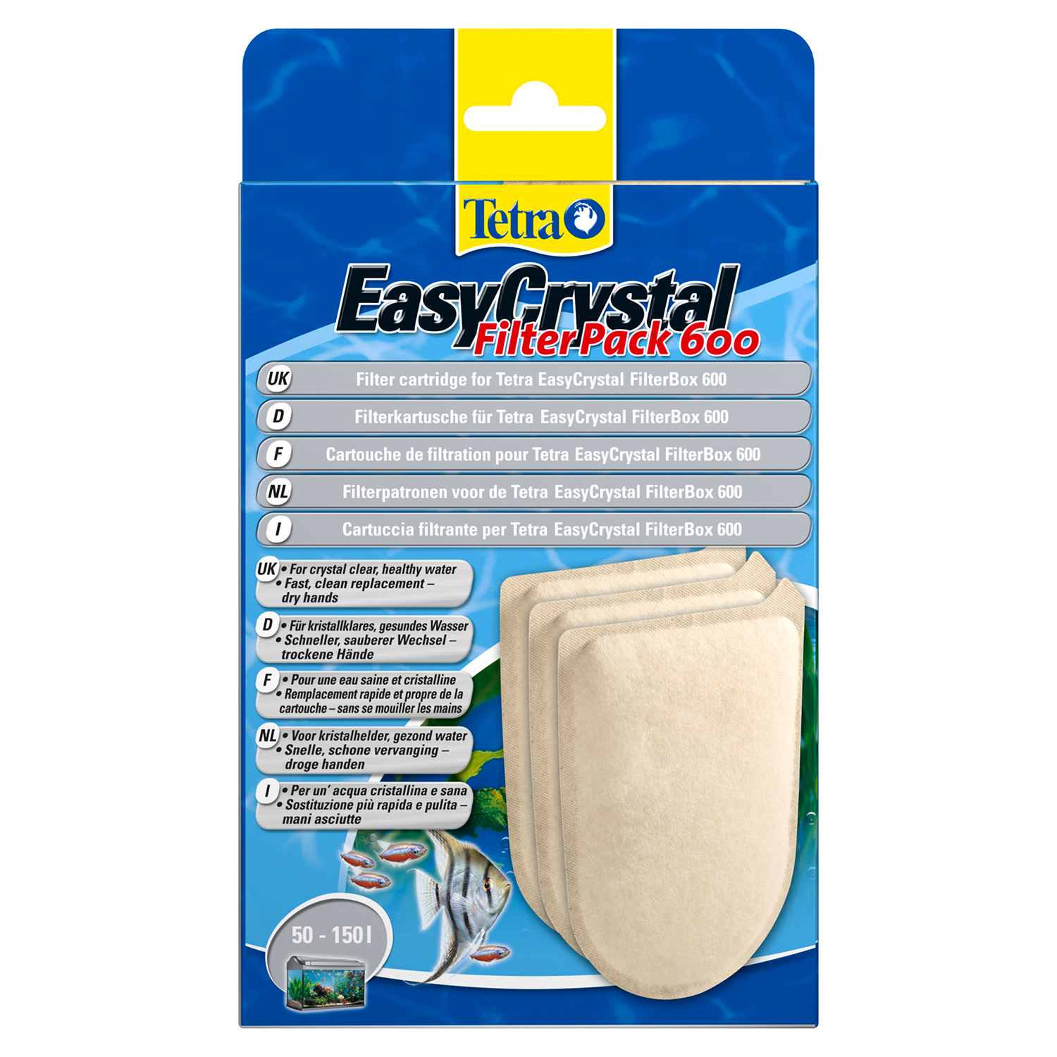 Tetra EC 600 фильтрующие картриджи без угля для внутреннего фильтра EasyCrystal 600 3 шт. СКИДКА 50%