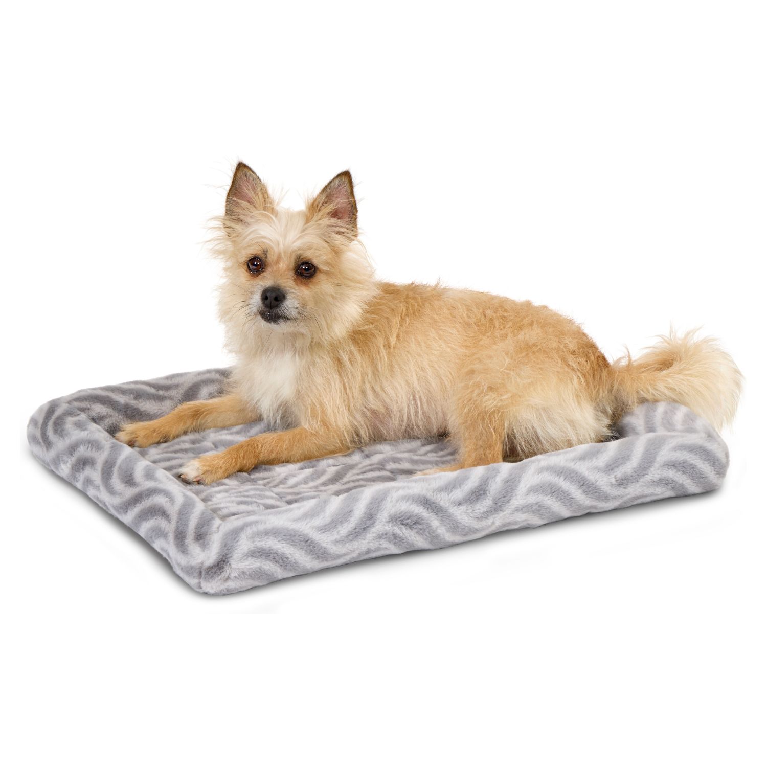 Лежанка MidWest Deluxe Wave Bed для собак и кошек меховая 56х44,5х6,5 см, серая