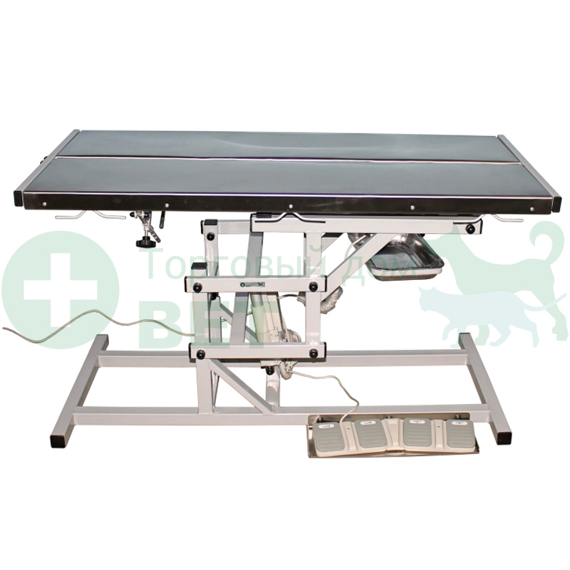 ТД ВЕТ Стол ветеринарный СВУ-7, два электропривода, регулировка высоты и наклона, V-образная столешница (каркас белый)