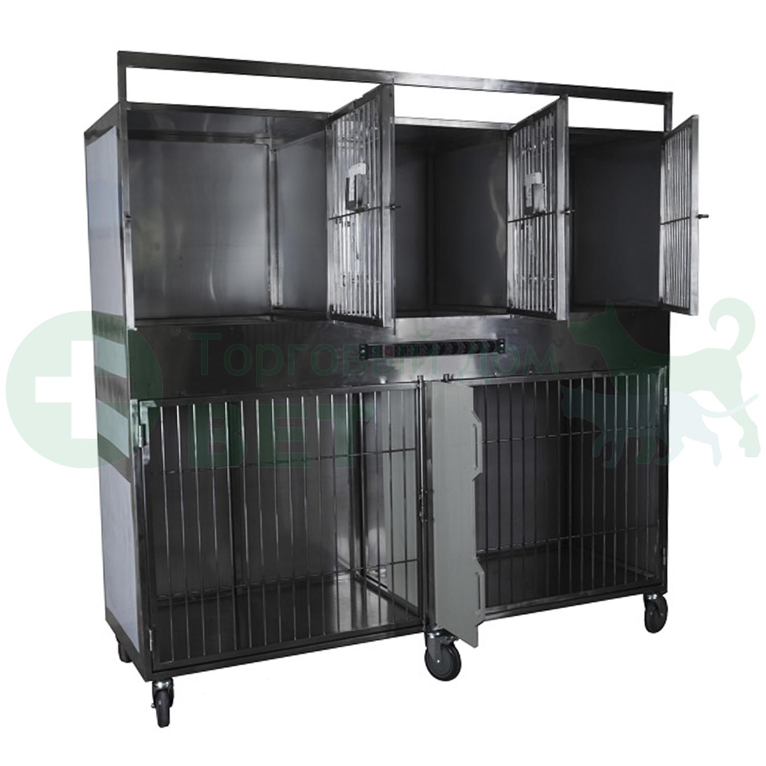 ТД ВЕТ Модуль клеток из нерж. стали, 2х ярусный из 5 клеток 2/3, 1800х600х1550(1850)h