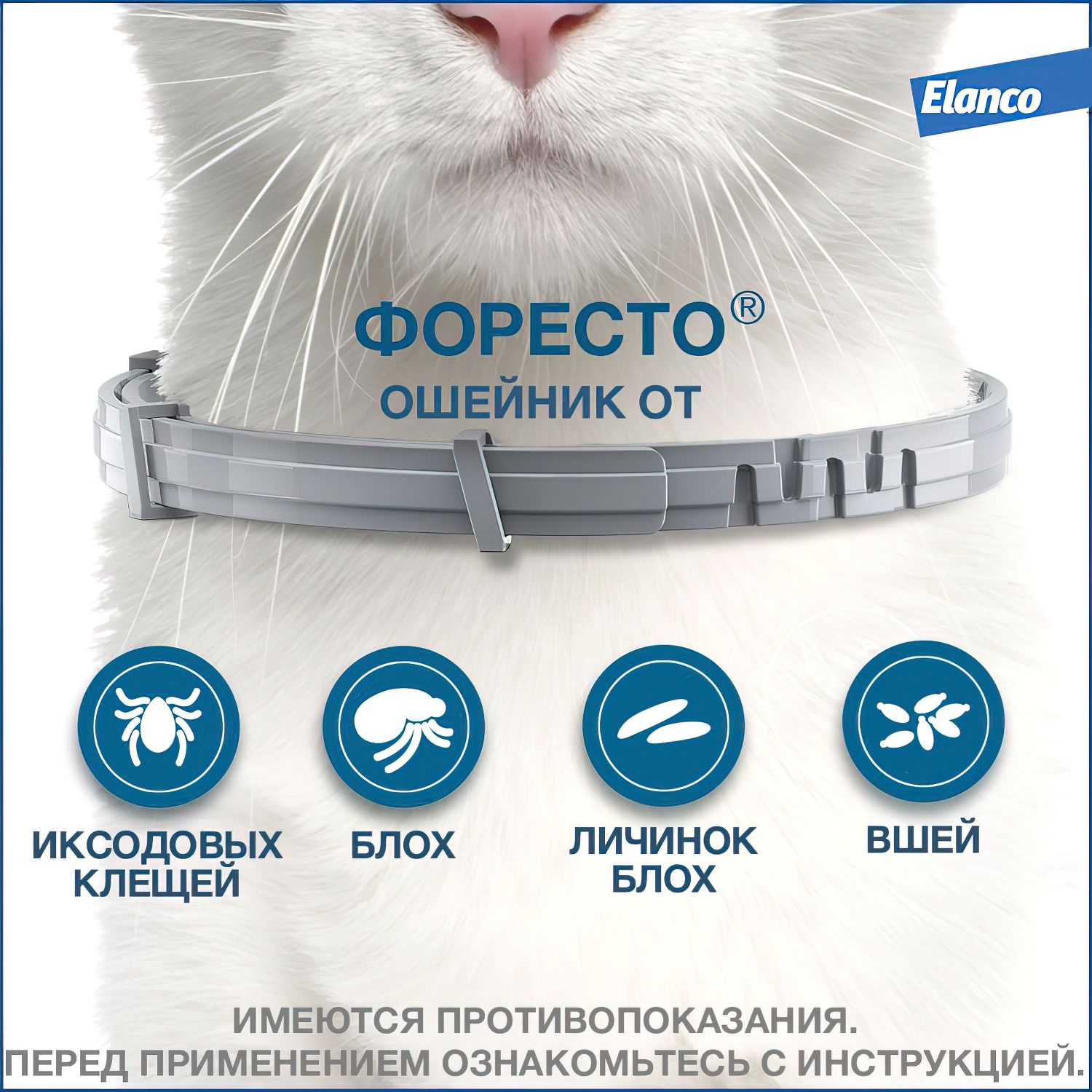 Bayer Форесто ошейник от клещей и блох для кошек 38 см