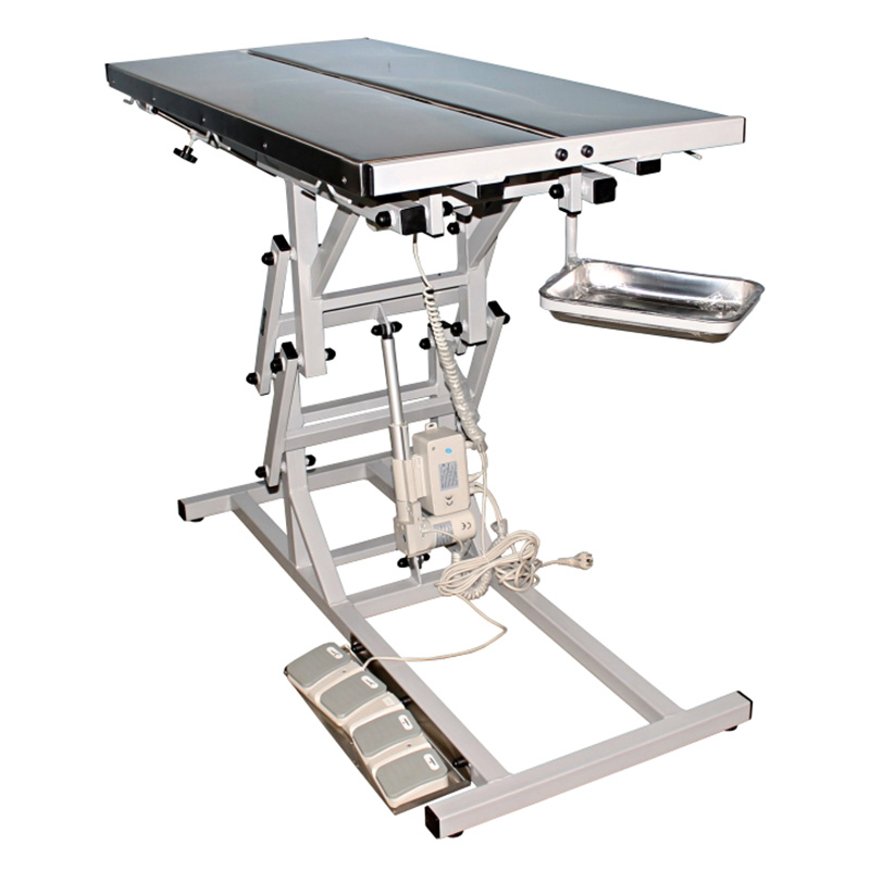 ТД ВЕТ Стол ветеринарный СВУ-7, два электропривода, регулировка высоты и наклона, V-образная столешница (каркас белый)