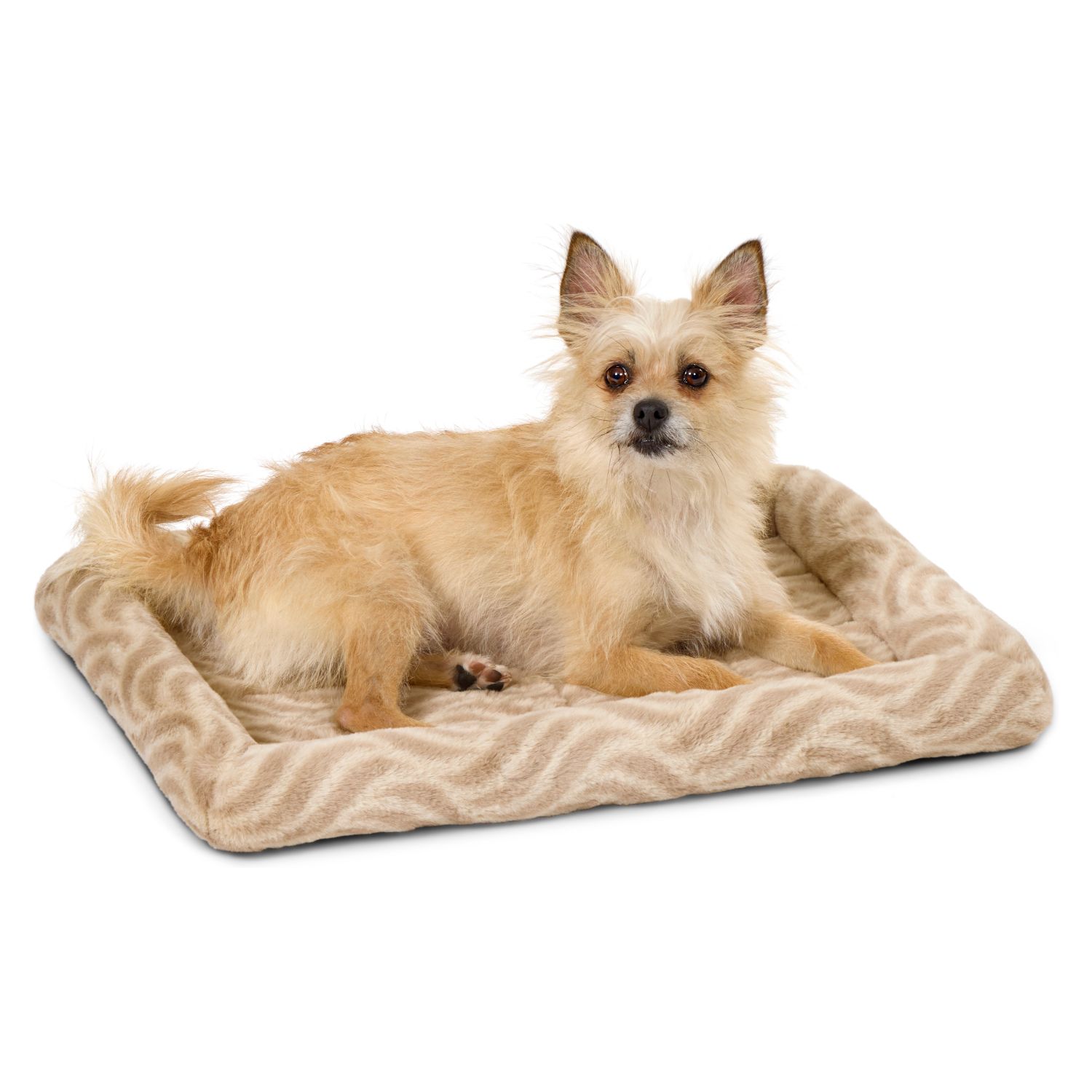 Лежанка MidWest Deluxe Wave Bed для собак и кошек меховая 56х44,5х6,5 см, цвет песочный СКИДКА 20%