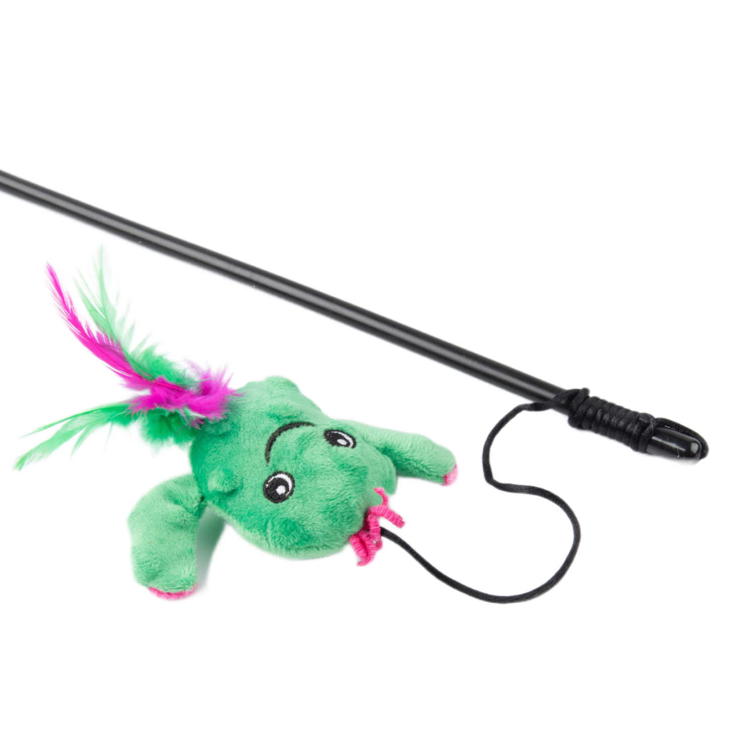 Игрушка-дразнилка Mr.Kranch для кошек Кактус плюшевая с кошачьей мятой и перышками 17 см зеленая