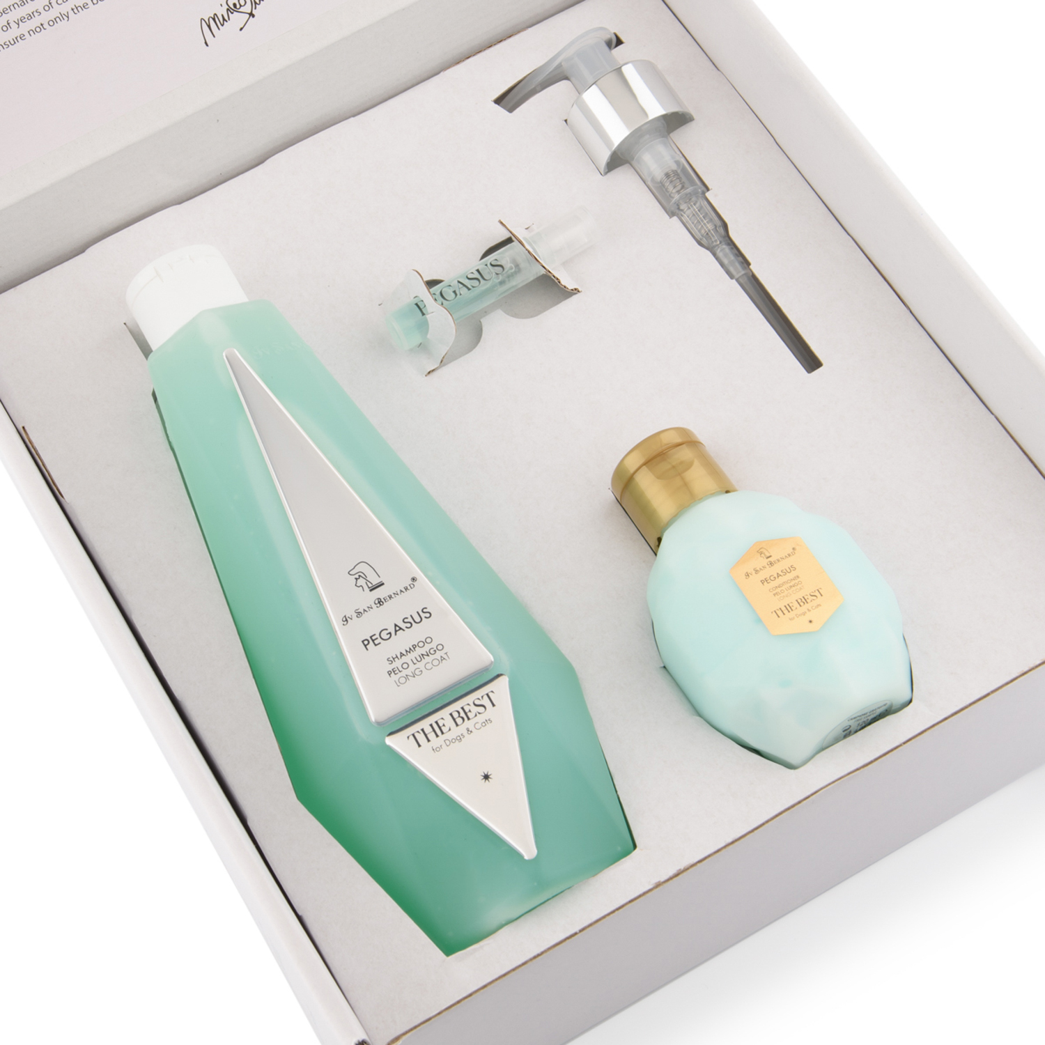 ISB The Best line Набор Pegasus шампунь для длинной шерсти 550 мл, кондиционер 120 мл + парфюм 2 мл в подарок СКИДКА 40%