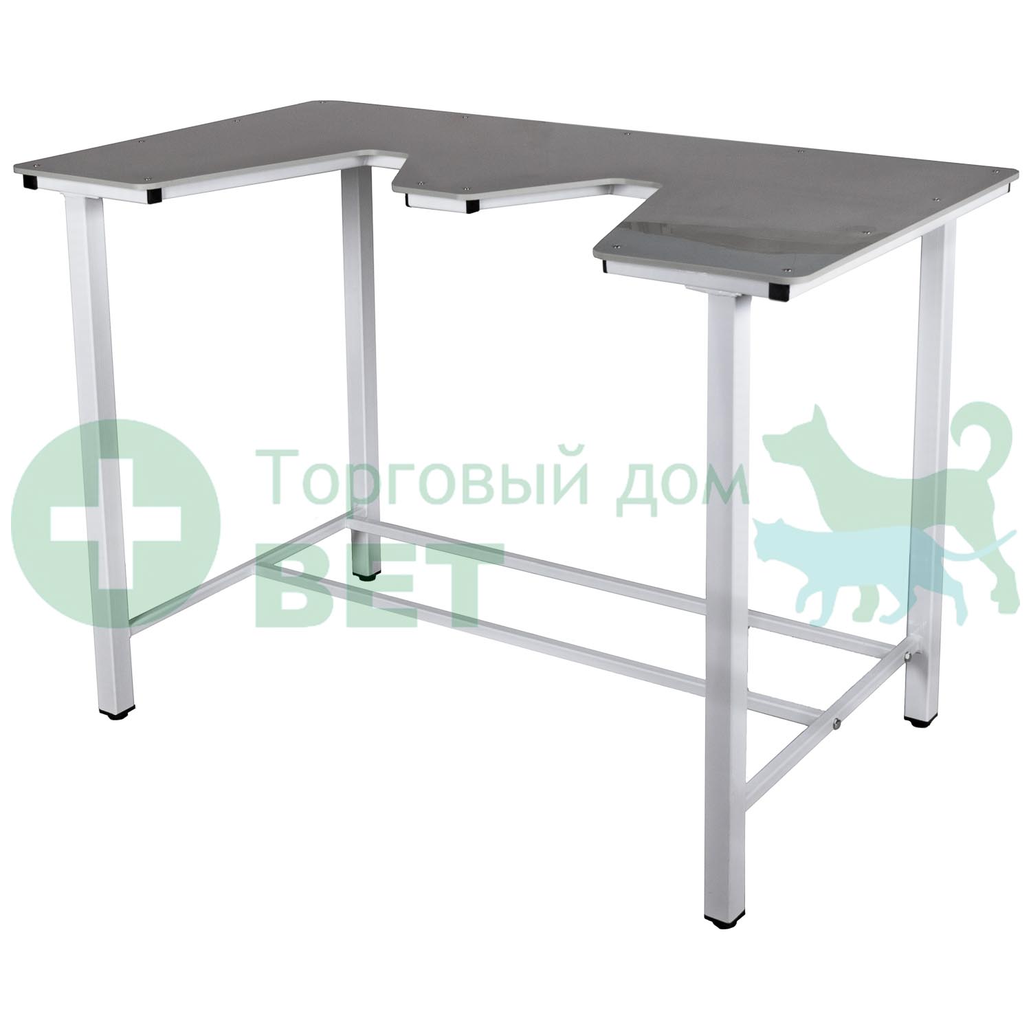 ТД ВЕТ Стол ветеринарный СВУ-18 для УЗИ, пластик, 1320x720x900, каркас серый