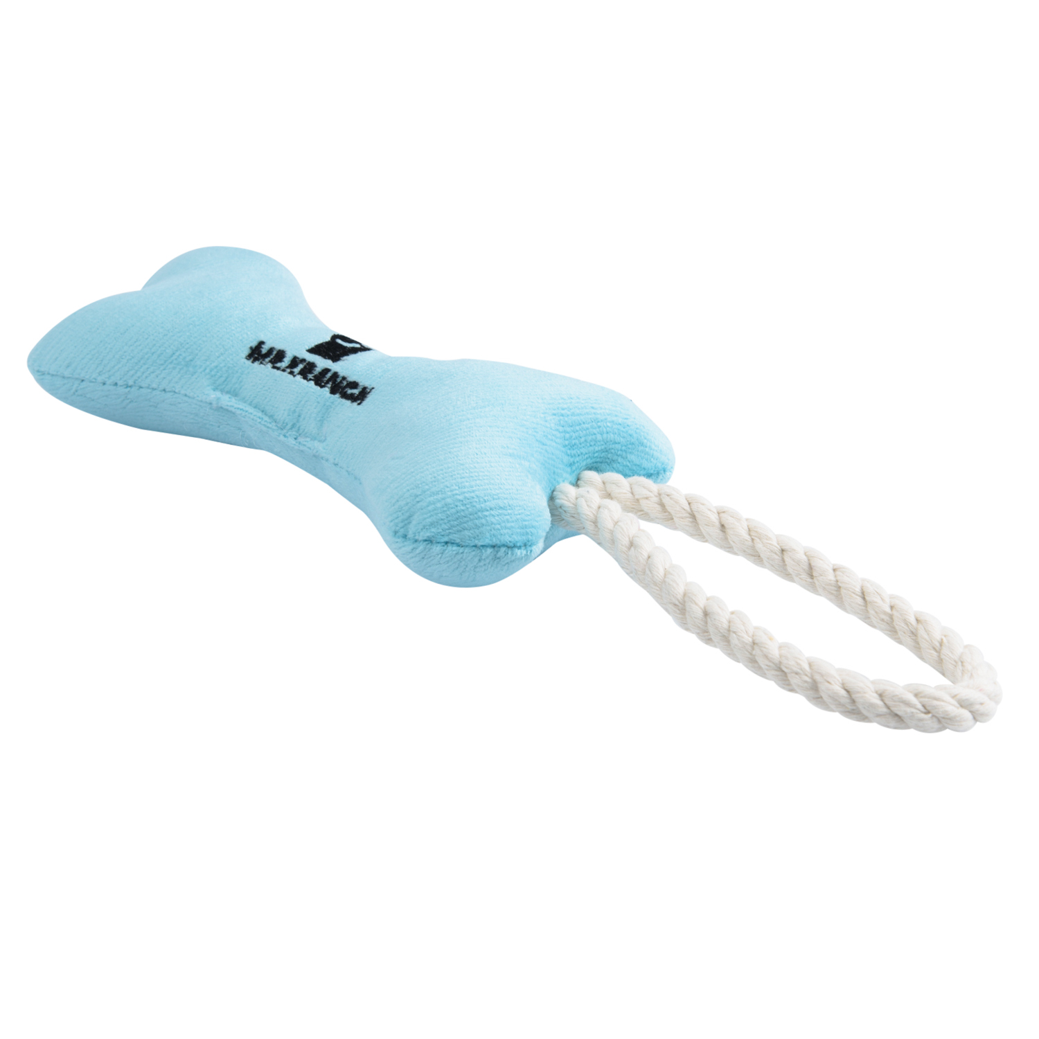 Игрушка Mr.Kranch для собак мелких и средних пород Косточка с канатом 31х9х4см нежно-голубая