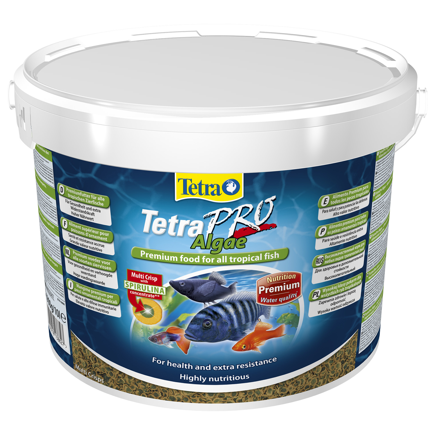 TetraPro Algae Crisps раст.корм для всех видов рыб в чипсах 10 л (ведро)