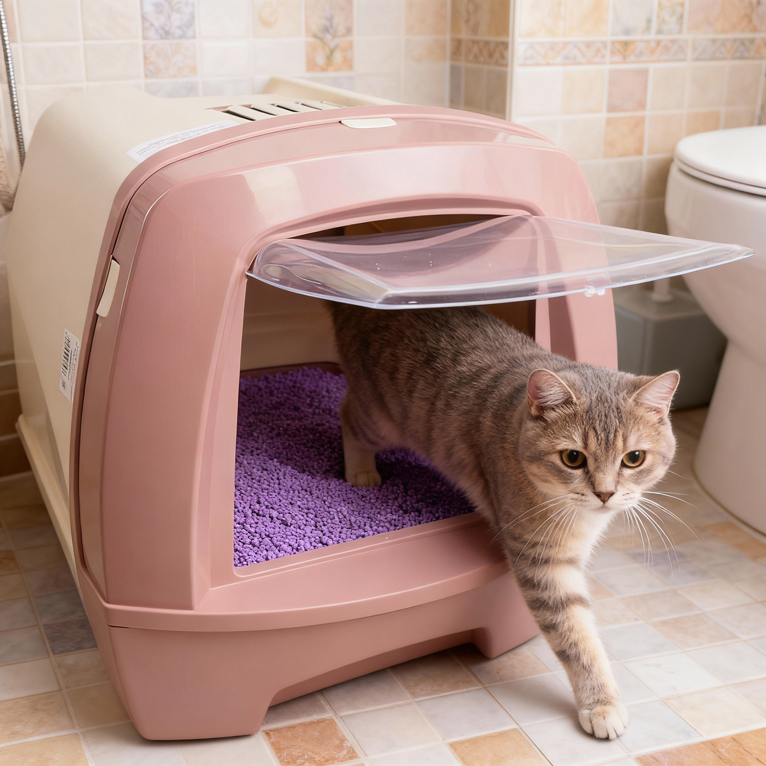 Био-туалет MPS 80'S для кошек с выдвижным лотком 50х40х42см, бежевый