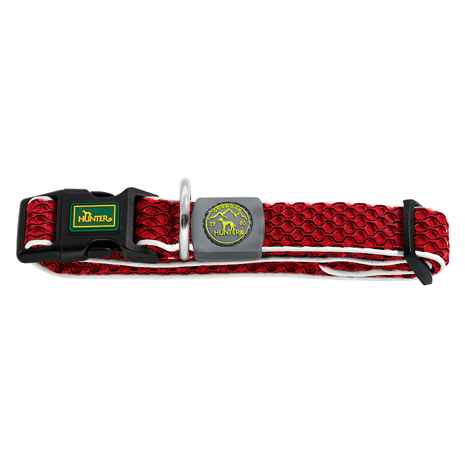 Hunter ошейник для собак Hilo Vario Basic 33-50 см, сетчатый текстиль, красный СКИДКА 50%