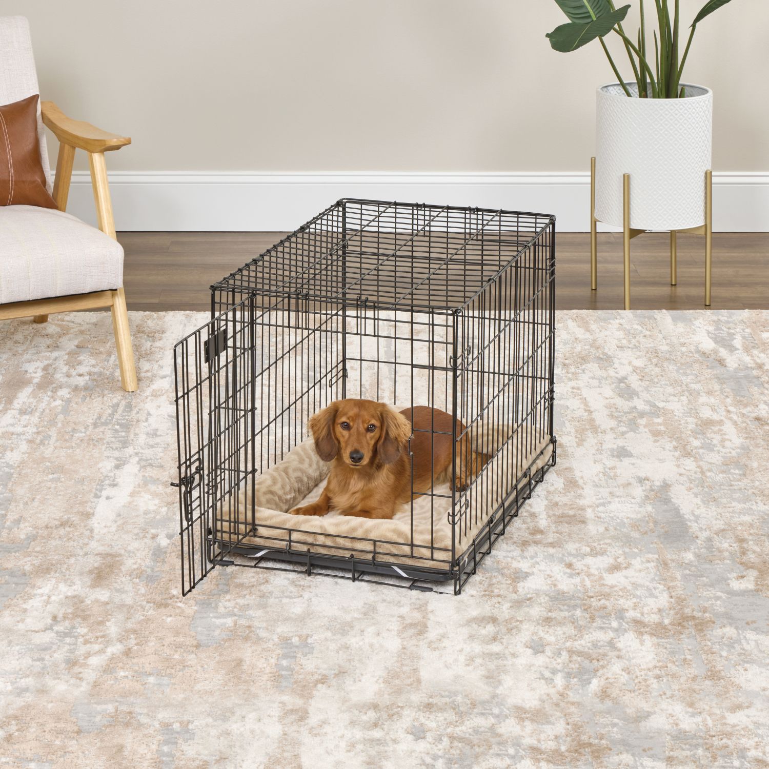 Лежанка MidWest Deluxe Wave Bed для собак и кошек меховая 70,5х53х7,5 см, цвет песочный