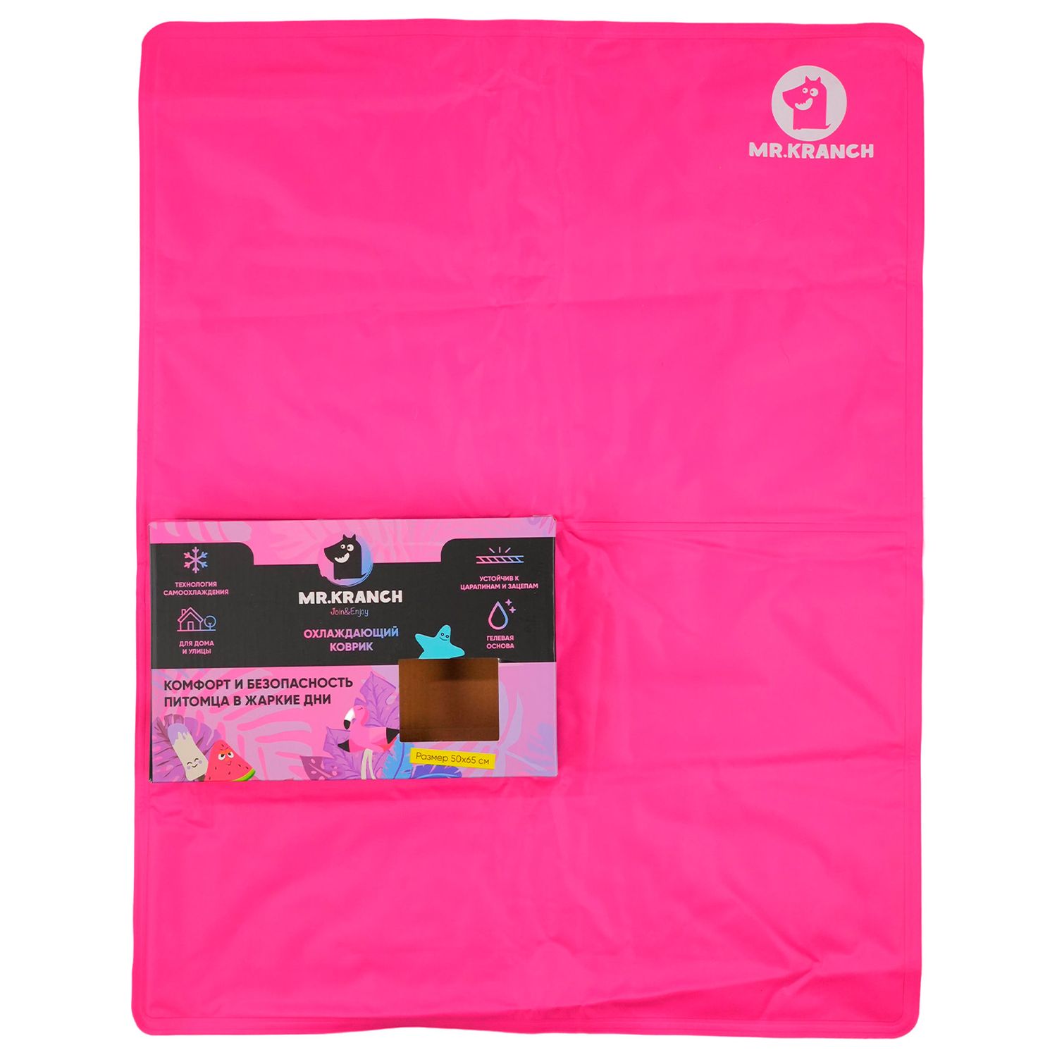 Коврик охлаждающий Mr.Kranch для собак и кошек 50х65 см розовый