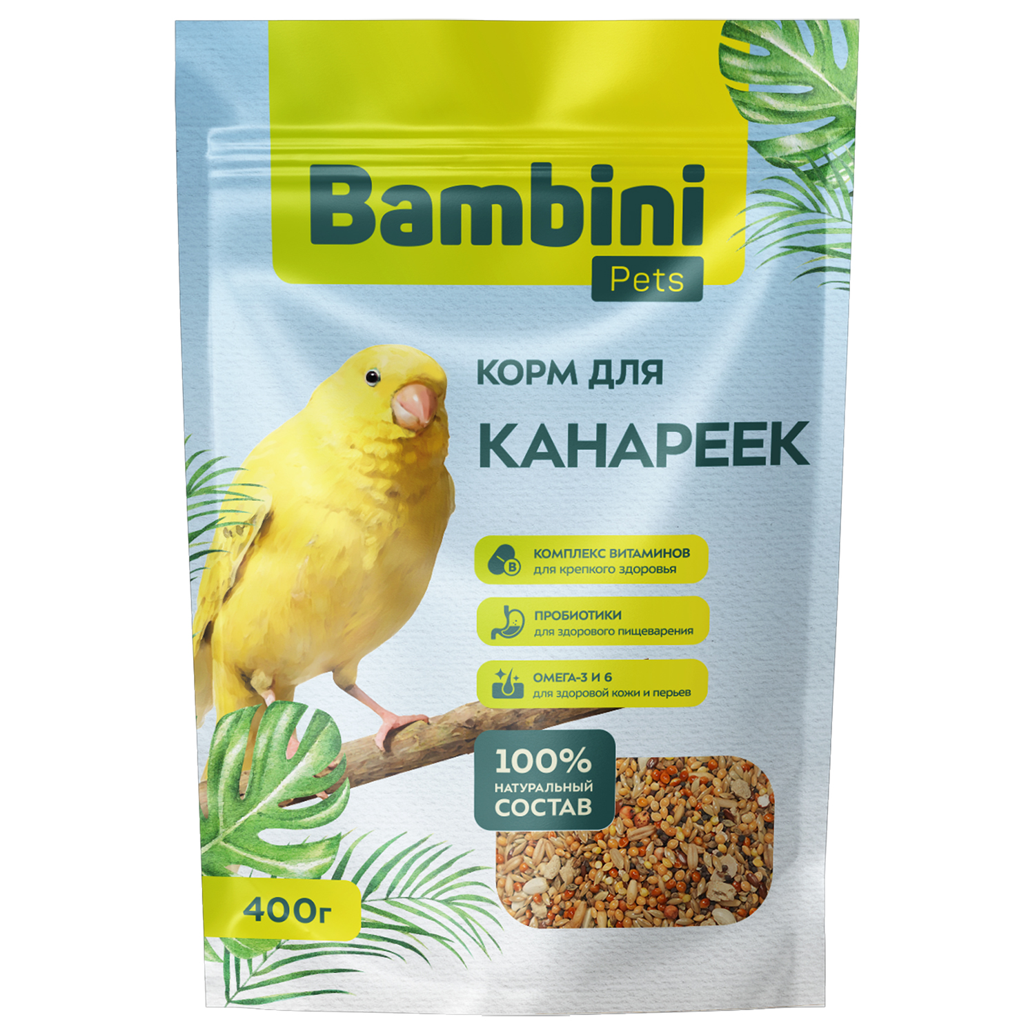 Корм Bambini Pets для канареек, 400 г