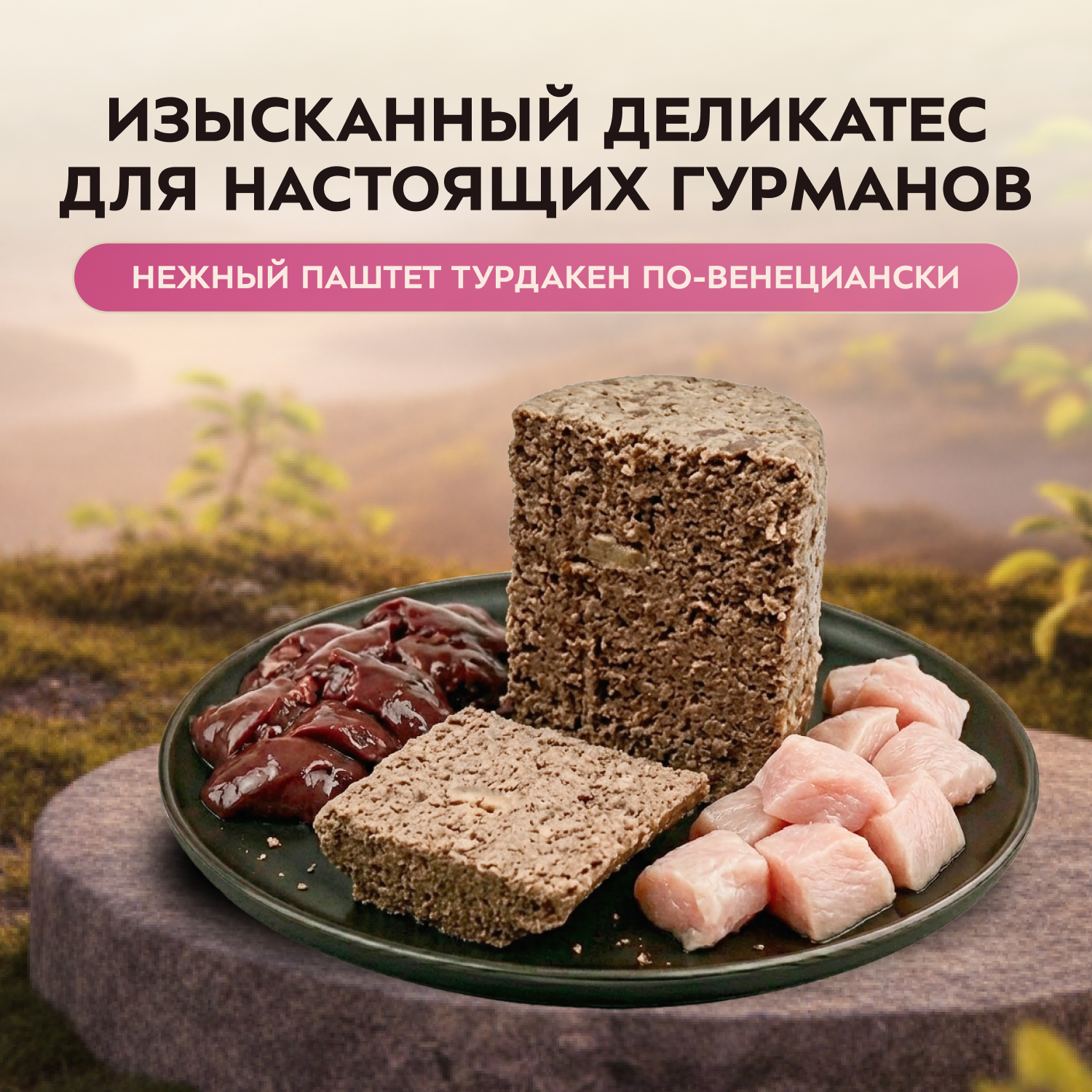 Влажный корм Мнямс Деликатес Паштет из телятины с печенью для собак всех пород "Фегато по-венециански" 400 г