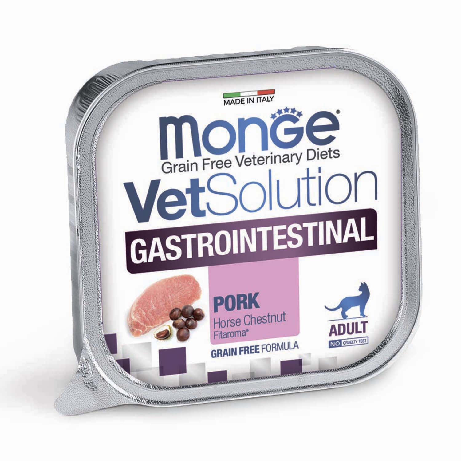 Диетический корм Monge VetSolution Cat Gastrointestinal гастро интестинал для кошек при заболеваниях ЖКТ 100 г