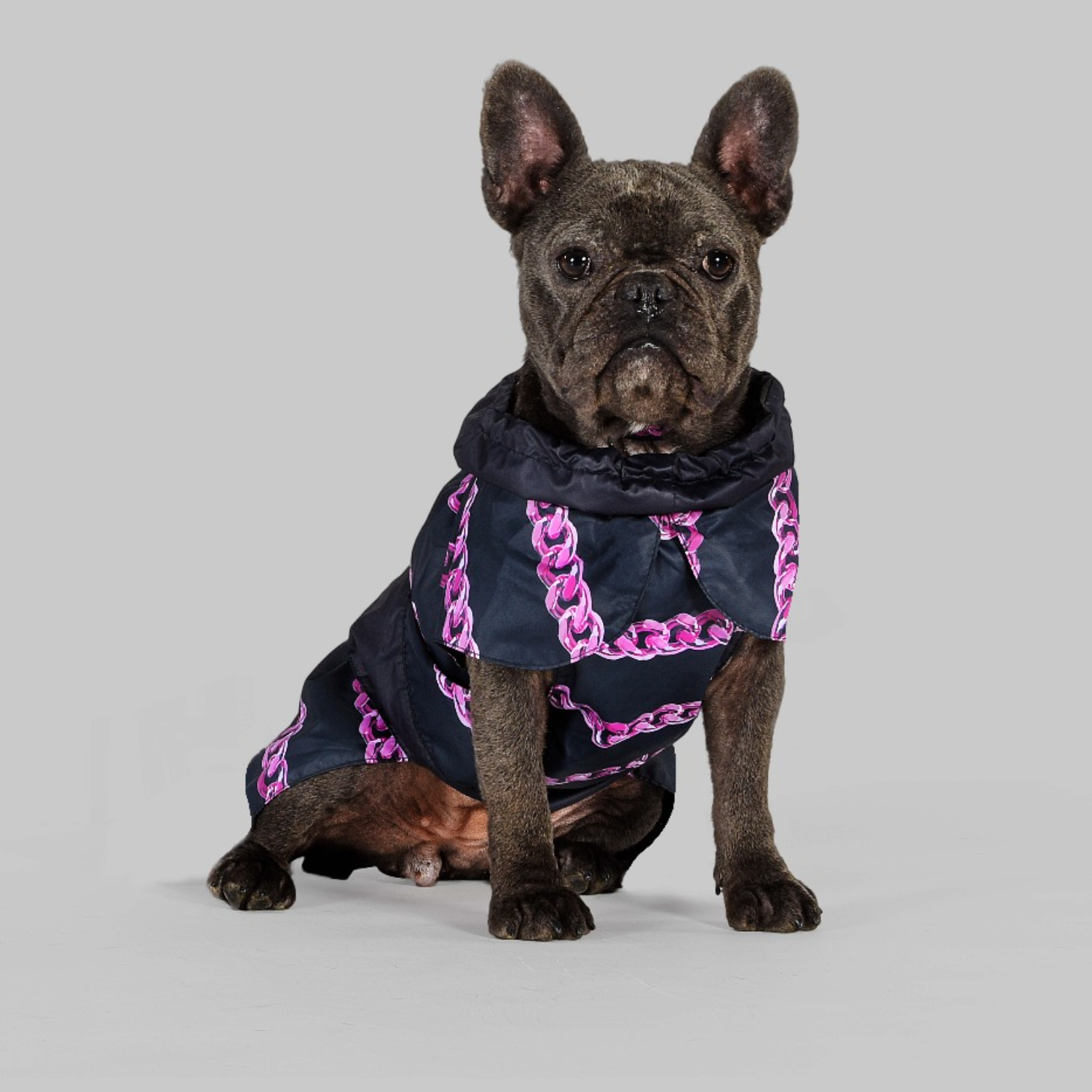 Дождевик United Pets для собак Easy 32, черный с розовым рисунком СКИДКА 40%