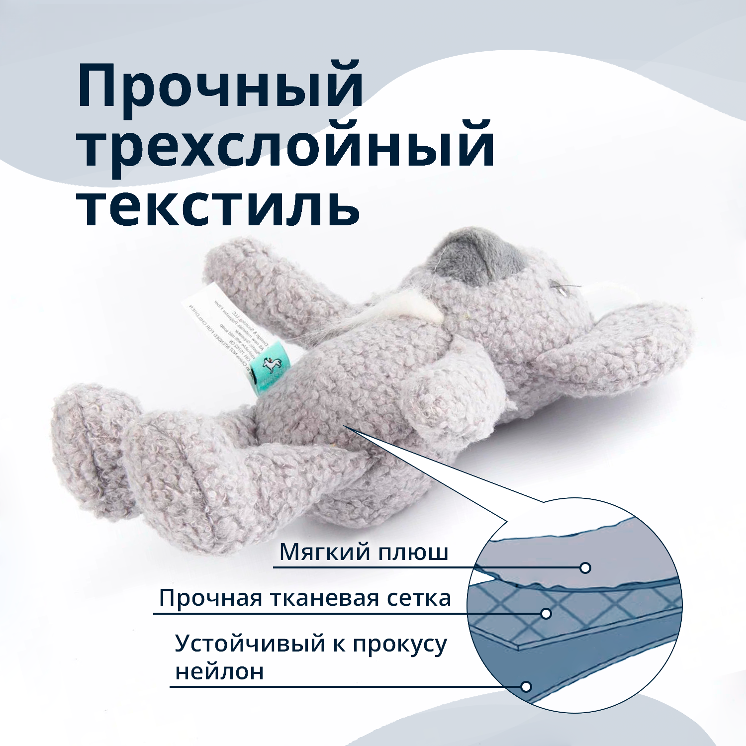 Игрушка Tufflove для собак Коала 20 см серый СКИДКА 50%