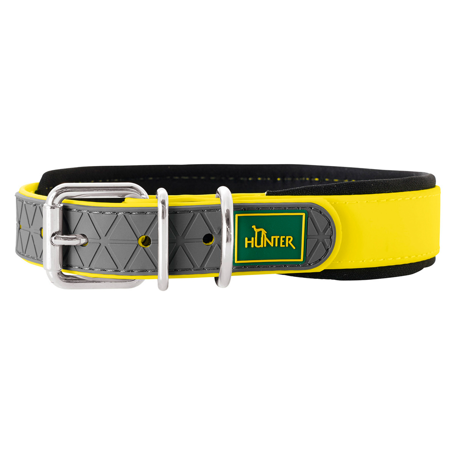 Hunter ошейник для собак Convenience Comfort 40 (27-35 см) / 2 см биотановый мягкая горловина желтый неон
