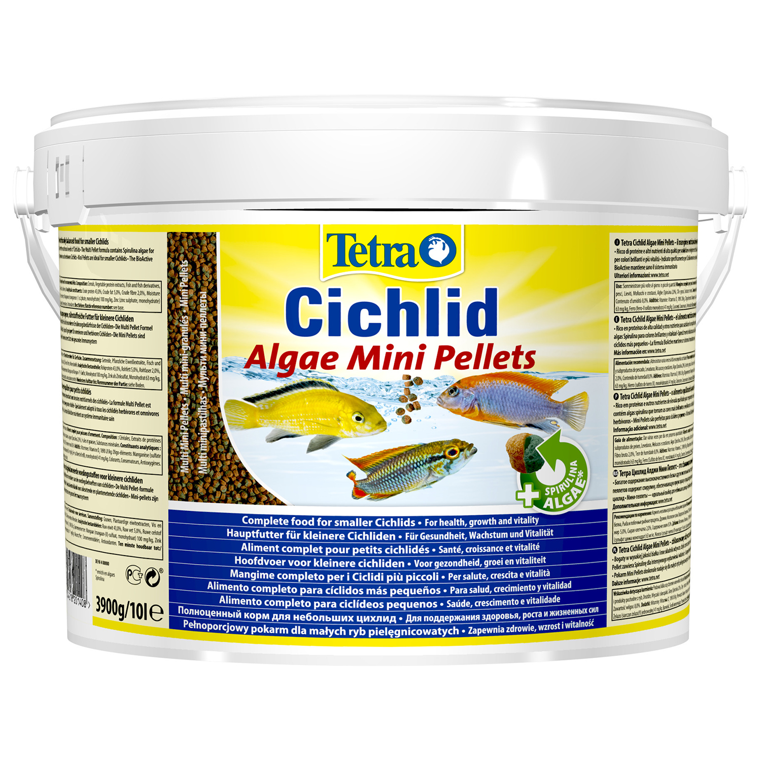 TetraCichlid Algae Mini корм для всех видов цихлид 10 л (ведро)