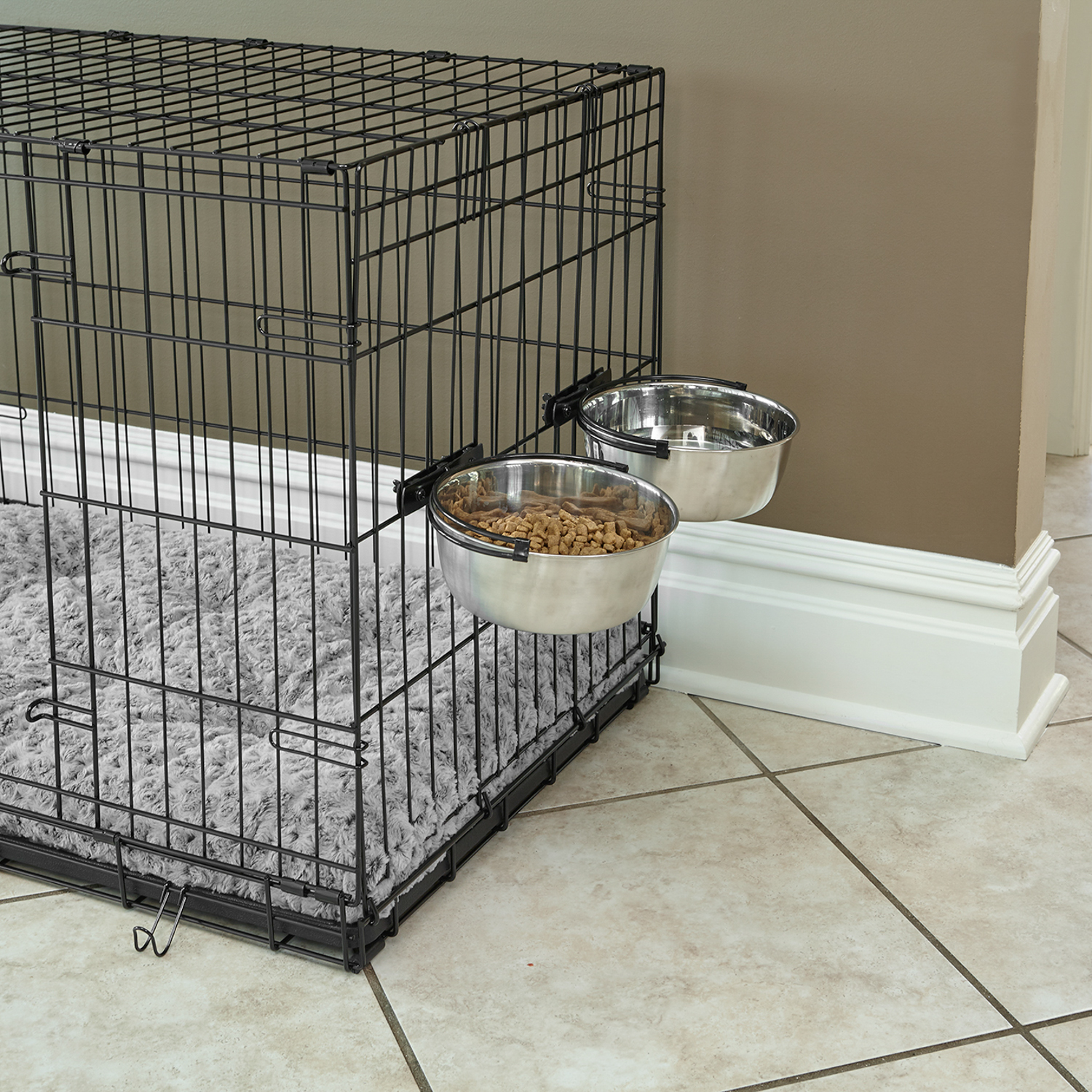 Миска MidWest для собак, для клеток и вольеров 1,85 л нержавеющая сталь