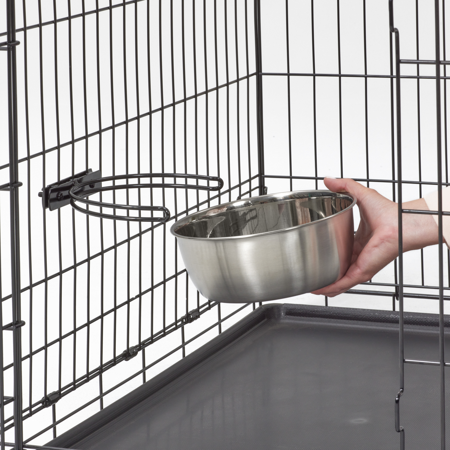 Миска MidWest для собак, для клеток и вольеров 1,85 л нержавеющая сталь