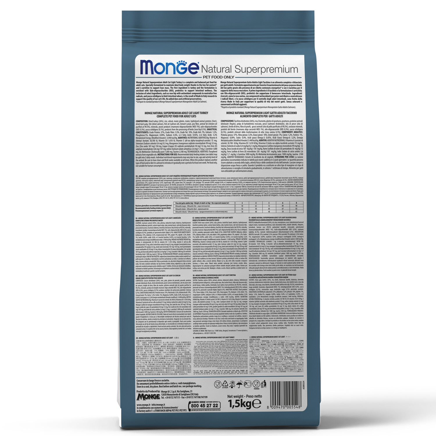 Сухой корм Monge Cat Speciality Line Monoprotein Sterilised для стерилизованных кошек, из форели 1,5 кг