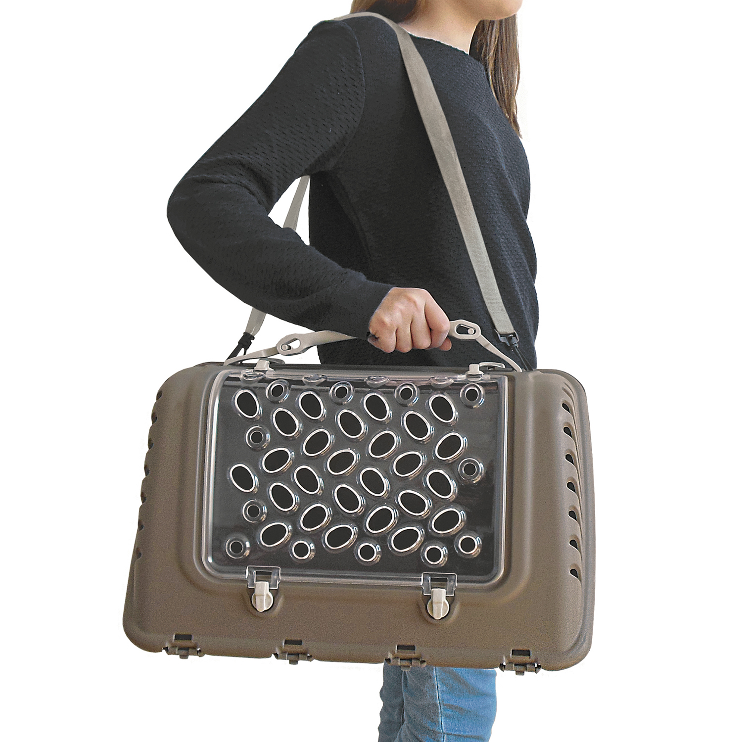 Переноска MPS P-BAG с плечевым ремнем, облегченная, 44,5x26,5x28см цвет коричневый