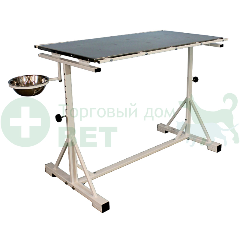ТД ВЕТ Стол ветеринарный с подогревом СВУ-35.02 1300х700х700-1030h мм, нерж/краска (каркас белый)