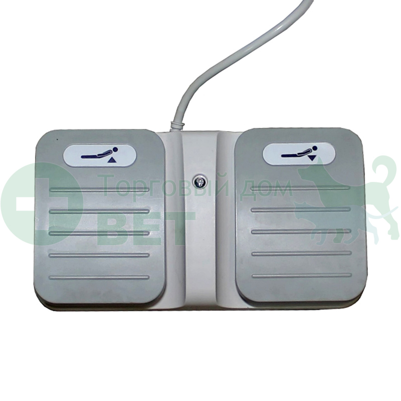 ТД ВЕТ Стол ветеринарный стоматологический VETBOT-77 с мойкой, столешница перф. лист нерж.сталь,  1300x600x(300- 1190)h мм (каркас серый, пульт ножной