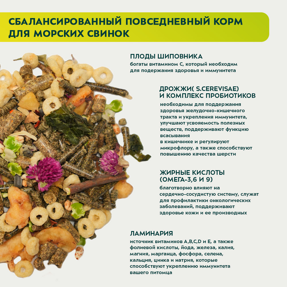 Корм Bambini Pets для морских свинок, 800 г