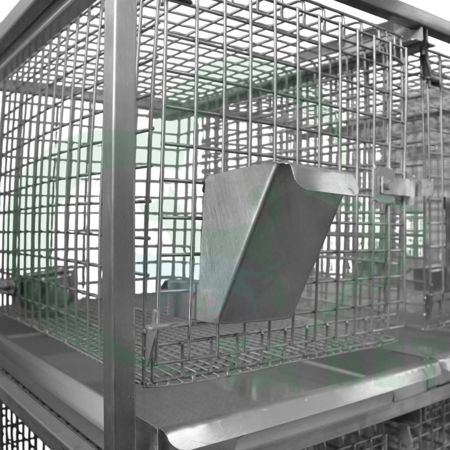 ТД ВЕТ Стеллаж с 15 подвесными клетками для лаб.кроликов 2000х500(650)х1720h