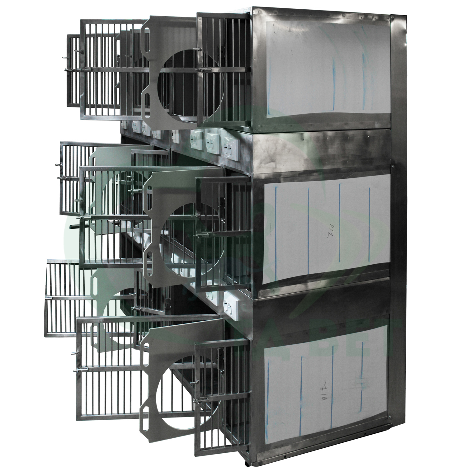 ТД ВЕТ Модуль из 6 клеток из нерж. стали 2000х700х1740(1760)h