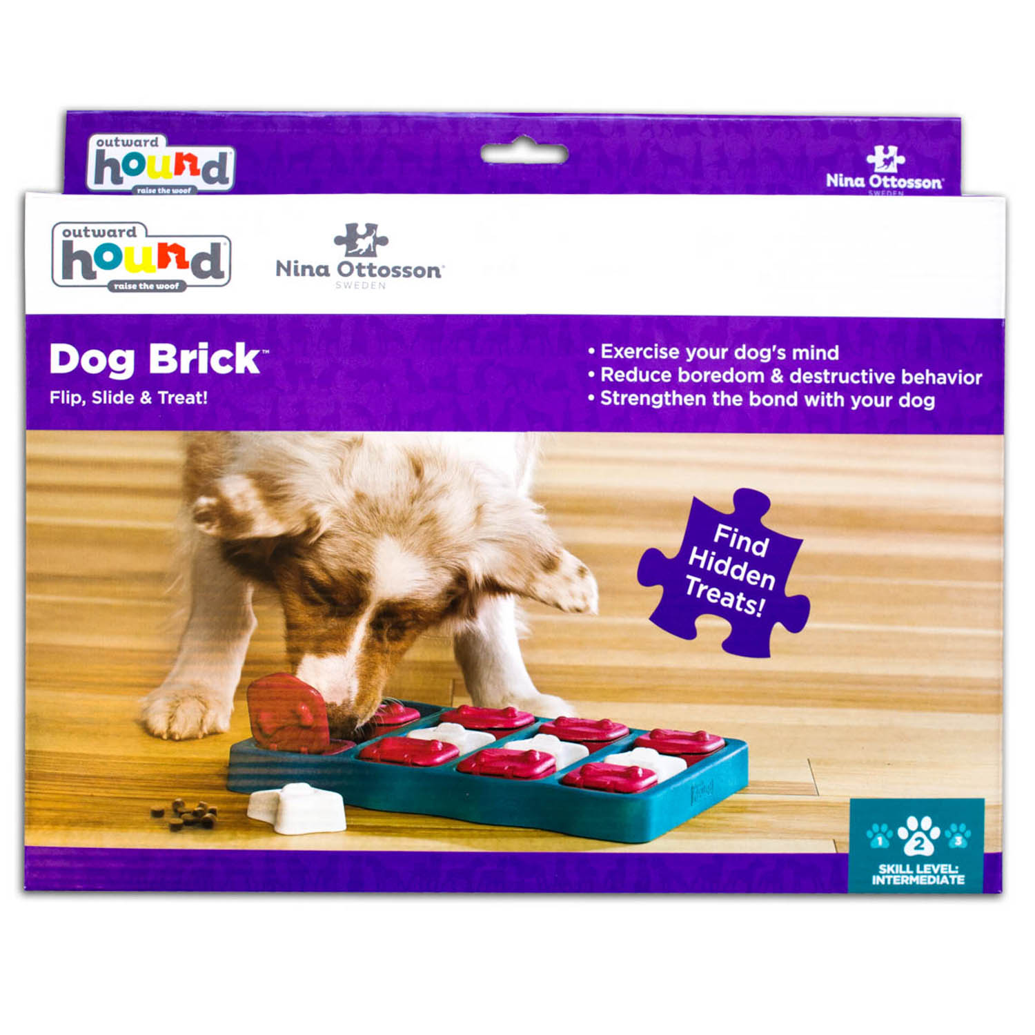 Nina Ottosson игра-головоломка для собак Brick, 2 (средний) уровень сложности СКИДКА 50%