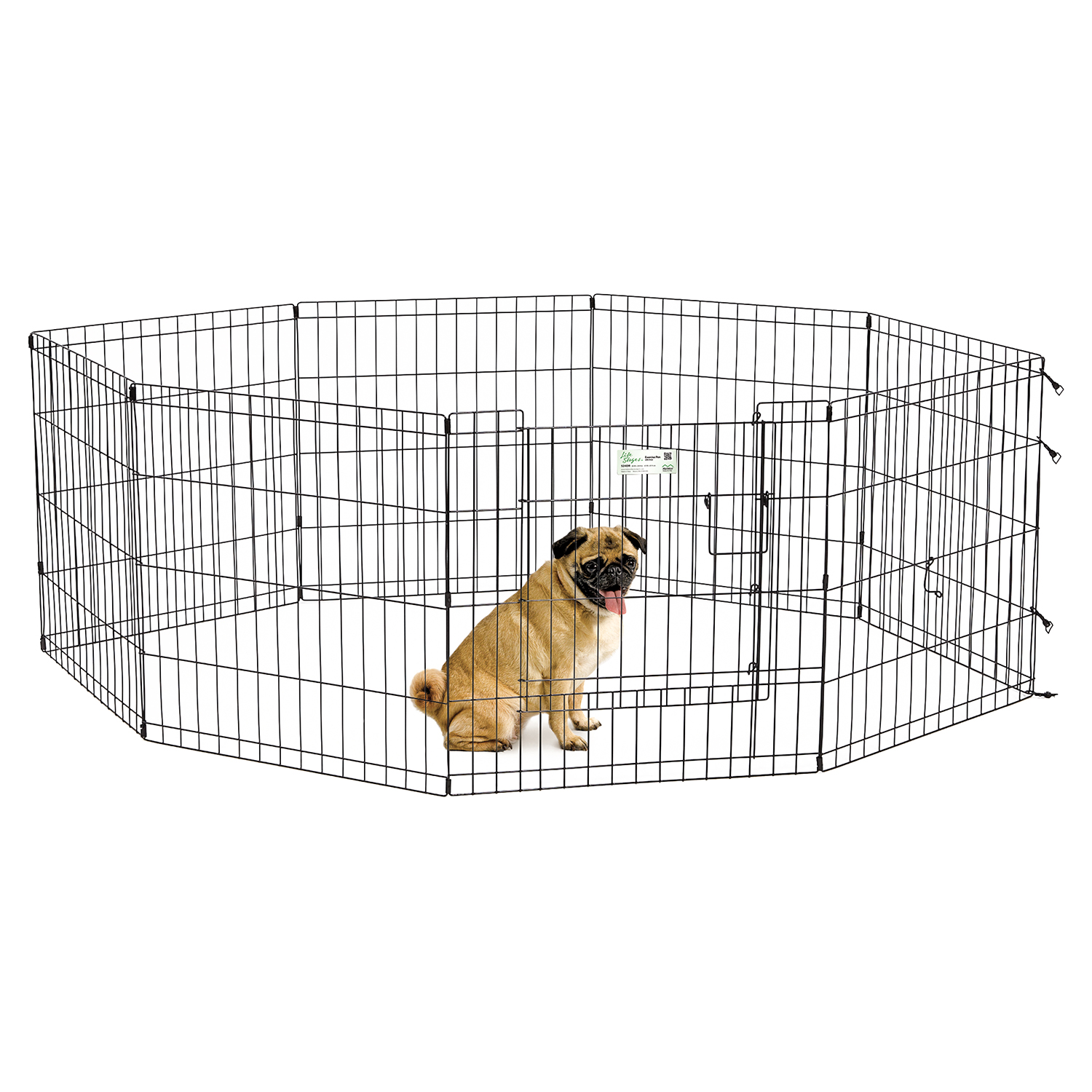Вольер MidWest Life Stages для собак, 8 панелей 61х61h см, с дверью-MAXLock черный