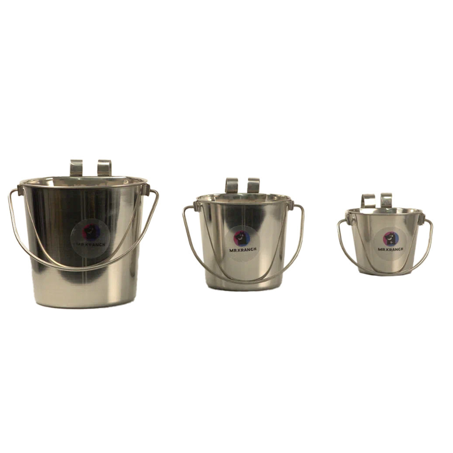 Ведро Mr.Kranch из нержавеющей стали с креплением для клеток и вольеров 1150 мл